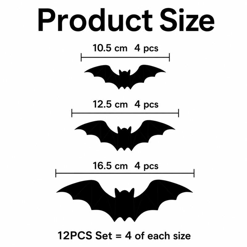 3D Halloween LED Bat Wall Stickers Glowing Flashing Spooky Party Decor