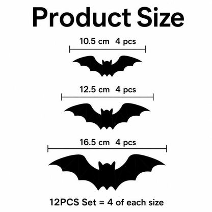 3D Halloween LED Bat Wall Stickers Glowing Flashing Spooky Party Decor